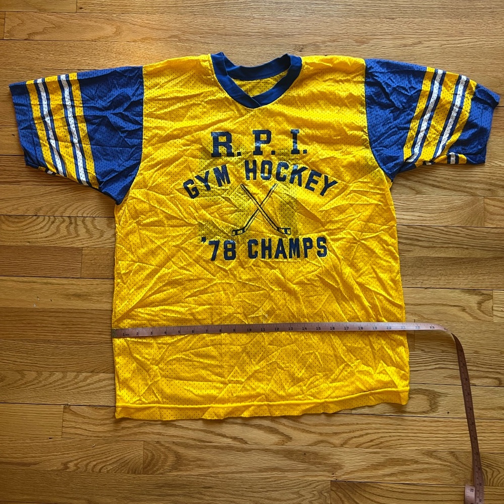 Vintage Blue and Yellow Hockey Jersey